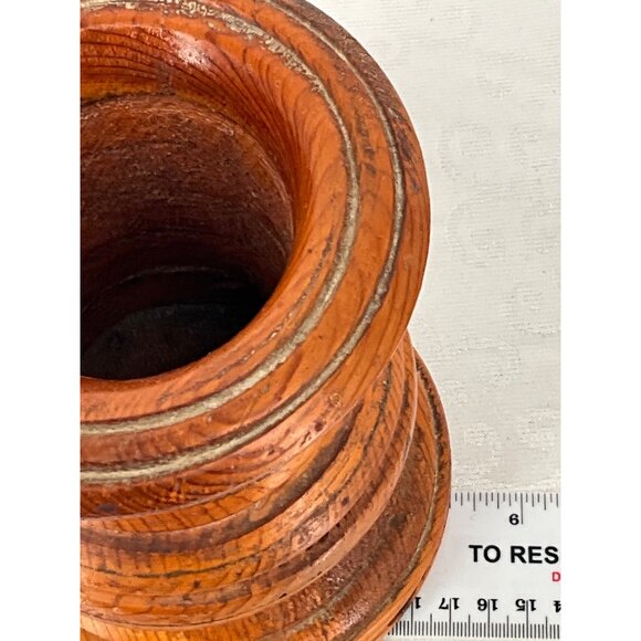 Vintage Handcrafted Wooden Candle Holder By Richard Summers 1983 Candle not incl - Picture 7 of 7